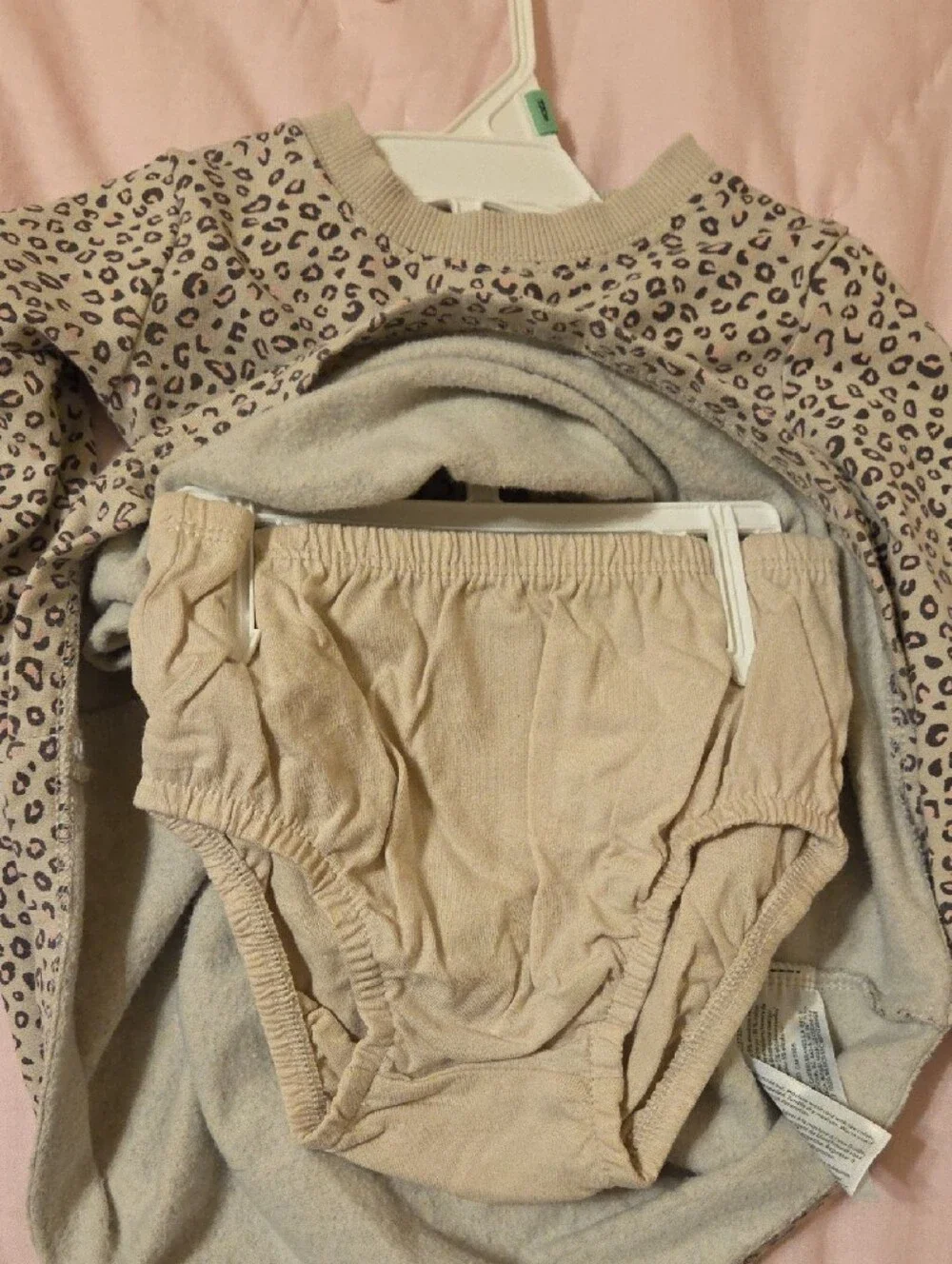 Carter's Beige 18M Leopard-Print Long Sleeve Dress